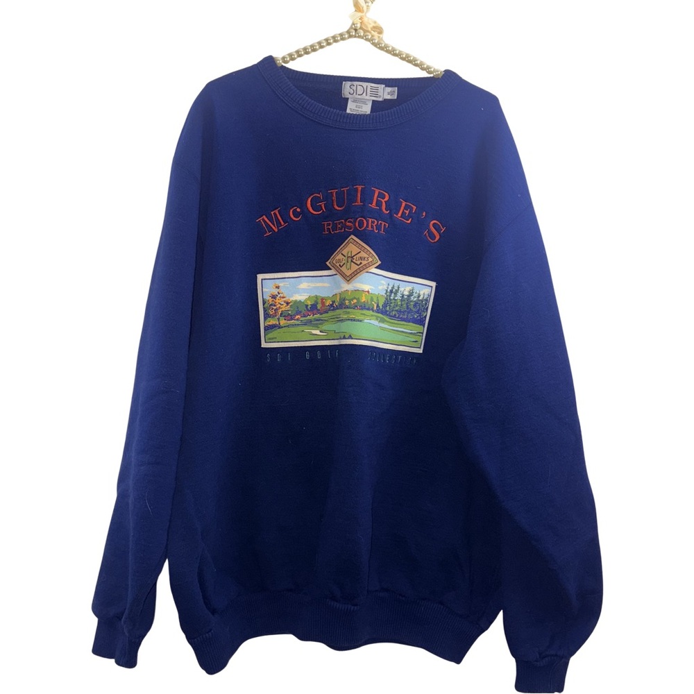 90’s Vintage McGuire's Resort Golf Crewneck Sweatshirt - Royal Blue